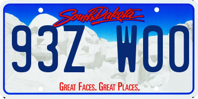 SD license plate 93ZW00