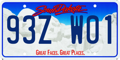 SD license plate 93ZW01