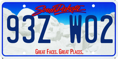 SD license plate 93ZW02