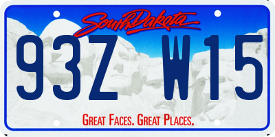 SD license plate 93ZW15