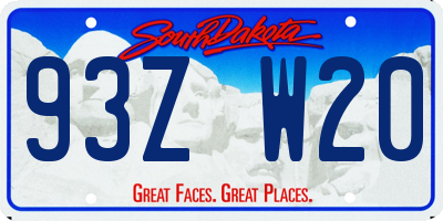 SD license plate 93ZW20