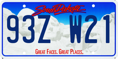 SD license plate 93ZW21