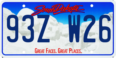 SD license plate 93ZW26