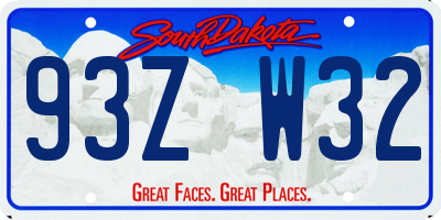 SD license plate 93ZW32