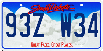 SD license plate 93ZW34