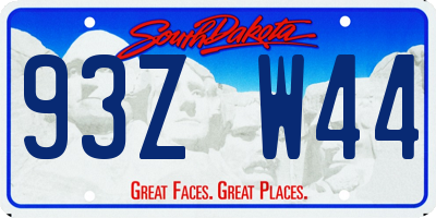 SD license plate 93ZW44