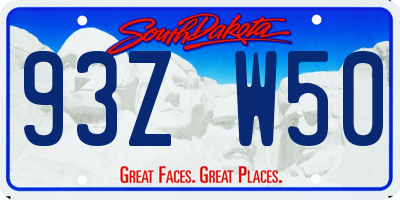 SD license plate 93ZW50