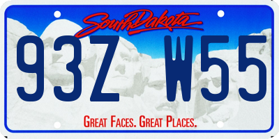 SD license plate 93ZW55