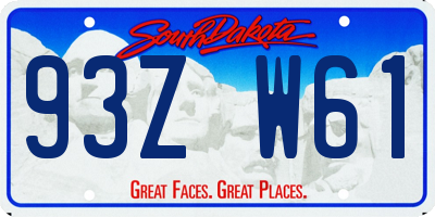 SD license plate 93ZW61