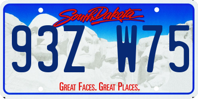 SD license plate 93ZW75