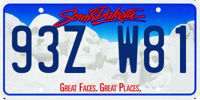 SD license plate 93ZW81