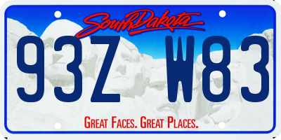 SD license plate 93ZW83