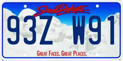 SD license plate 93ZW91