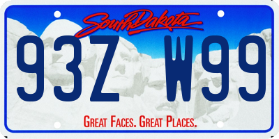 SD license plate 93ZW99