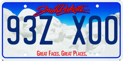 SD license plate 93ZX00