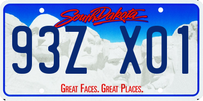 SD license plate 93ZX01