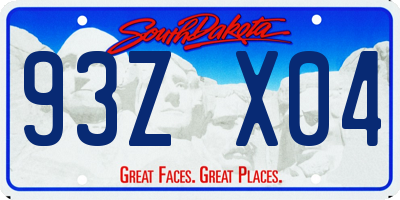 SD license plate 93ZX04