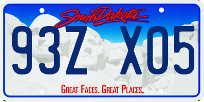SD license plate 93ZX05