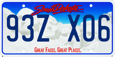 SD license plate 93ZX06