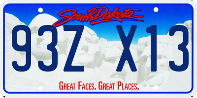SD license plate 93ZX13