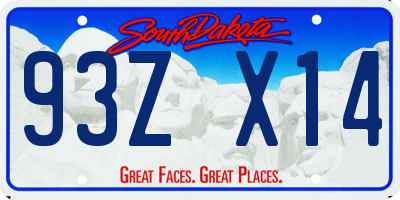 SD license plate 93ZX14