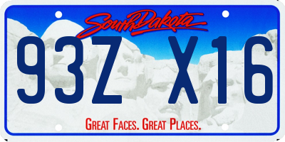 SD license plate 93ZX16