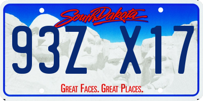 SD license plate 93ZX17