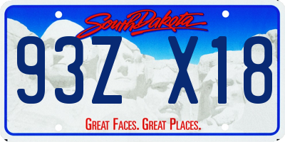 SD license plate 93ZX18