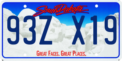 SD license plate 93ZX19