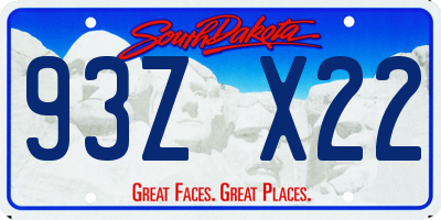 SD license plate 93ZX22