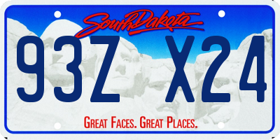 SD license plate 93ZX24