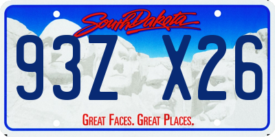 SD license plate 93ZX26