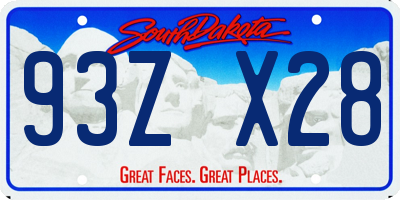 SD license plate 93ZX28