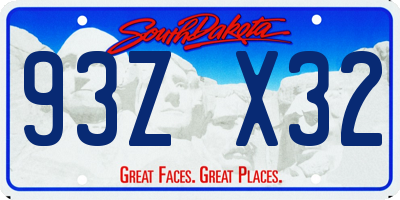 SD license plate 93ZX32