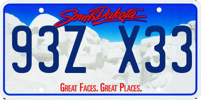 SD license plate 93ZX33