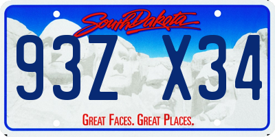 SD license plate 93ZX34