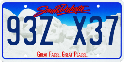 SD license plate 93ZX37