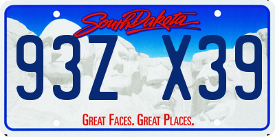 SD license plate 93ZX39