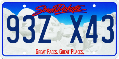 SD license plate 93ZX43