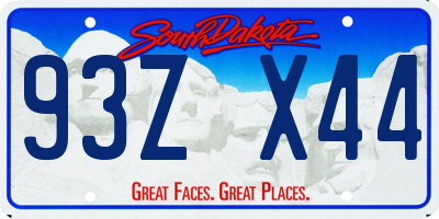 SD license plate 93ZX44