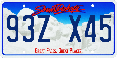 SD license plate 93ZX45