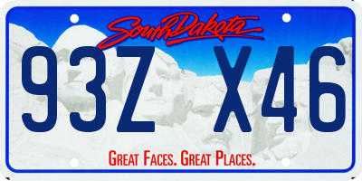 SD license plate 93ZX46
