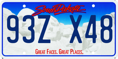 SD license plate 93ZX48