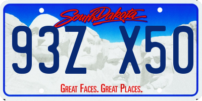 SD license plate 93ZX50