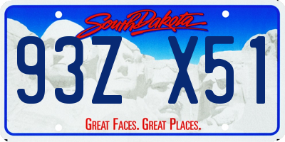 SD license plate 93ZX51