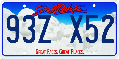 SD license plate 93ZX52