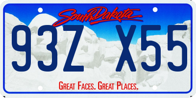 SD license plate 93ZX55