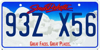 SD license plate 93ZX56