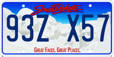 SD license plate 93ZX57