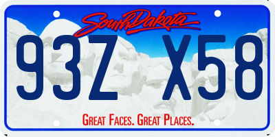 SD license plate 93ZX58